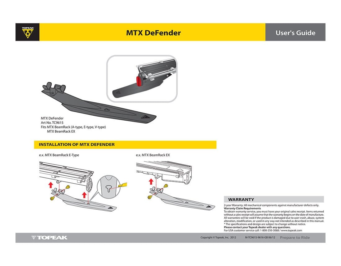 TOPEAK MTX BEAM RACK DEFENDER