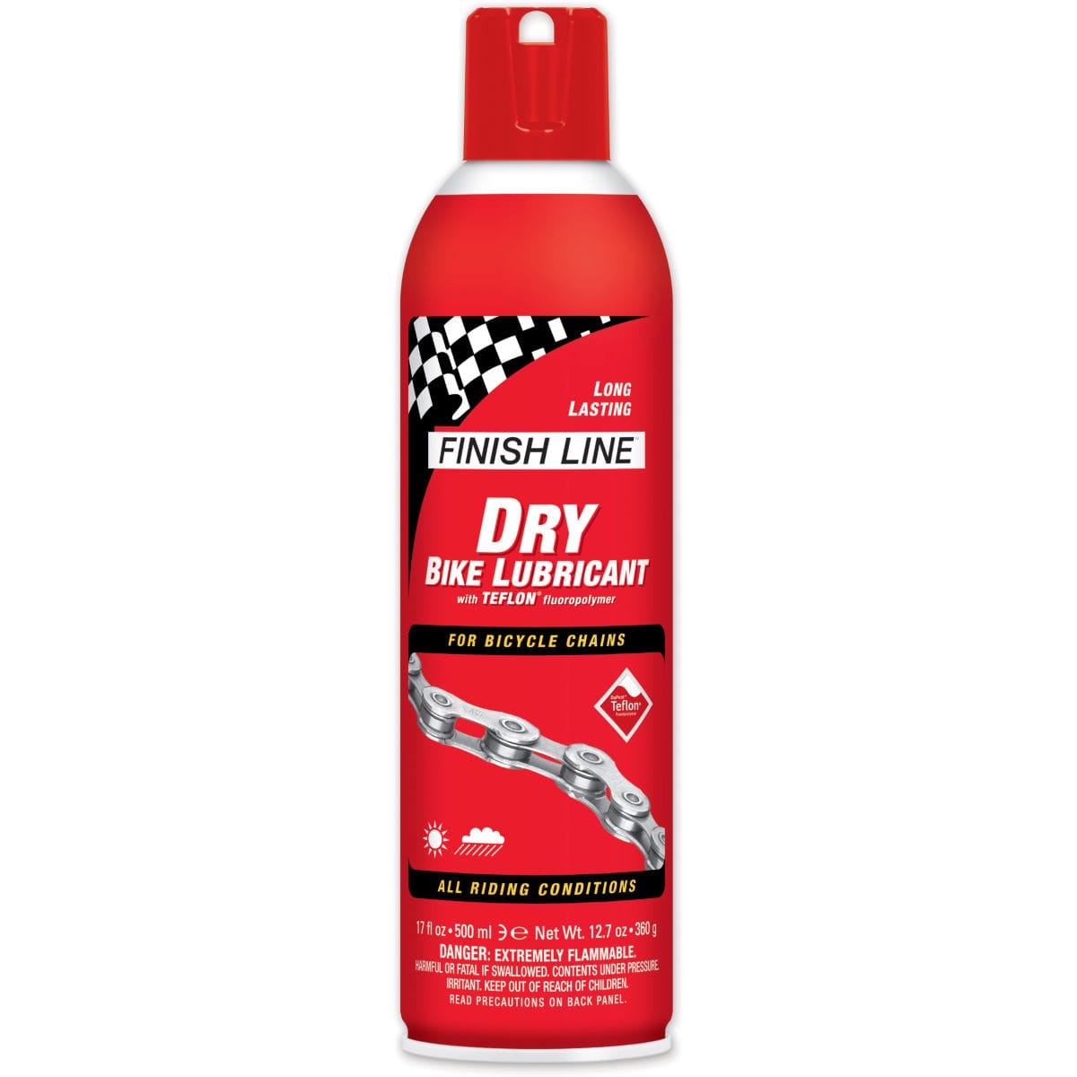 FINISH LINE DRY CHAIN LUBE (TEFLON PLUS) AEROSOL - 17OZ