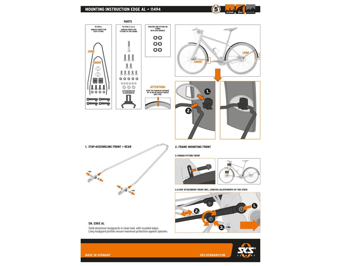 SKS EDGE AL 46 MUDGUARD SET