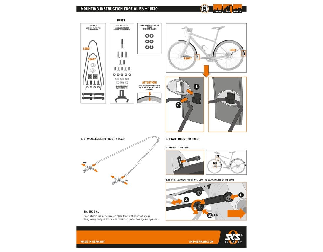 SKS EDGE AL 56 MUDGUARD SET