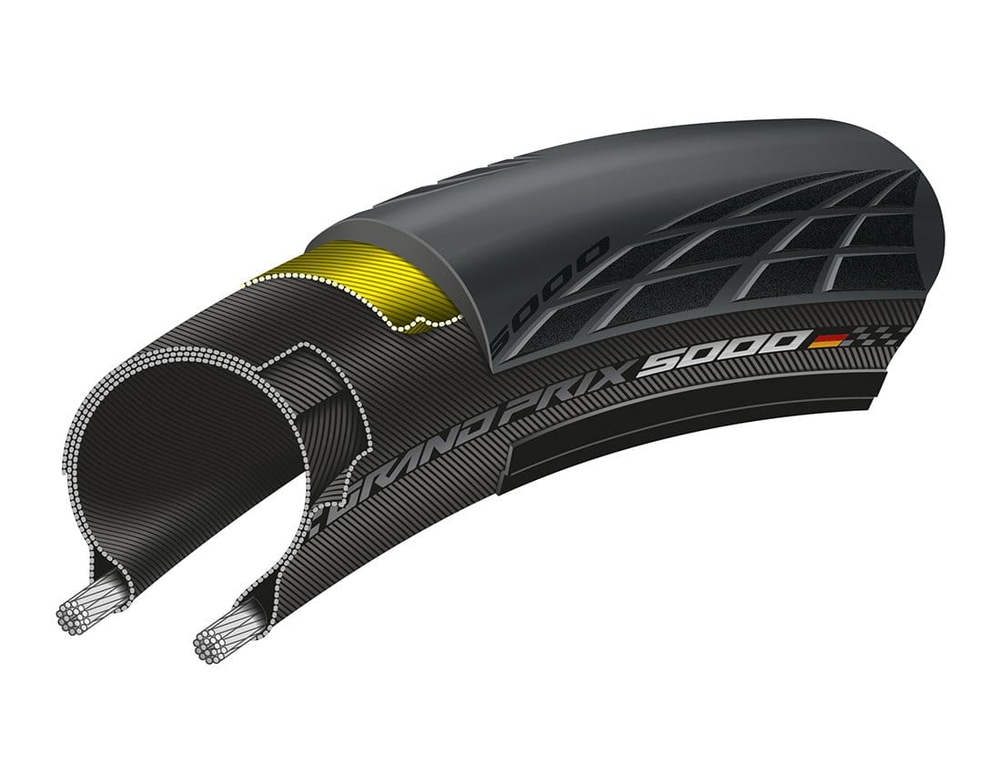 CONTINENTAL GRAND PRIX 5000 FOLDING TYRE BLACK CHILI COMPOUND