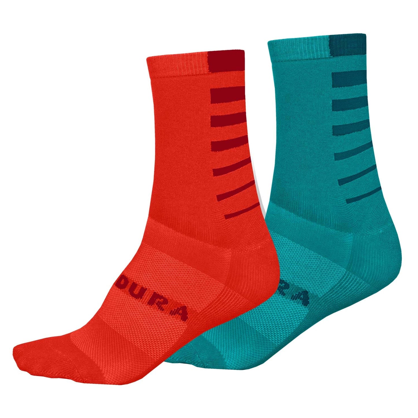 ENDURA WOMEN'S COOLMAX STRIPE SOCKS (TWIN PACK) - PACIFIC BLUE