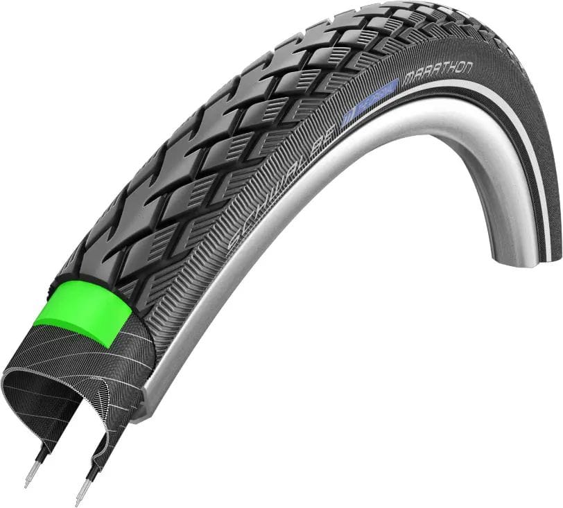 SCHWALBE MARATHON 700X35C REFLEX GREEN GUARD WIRED TYRE