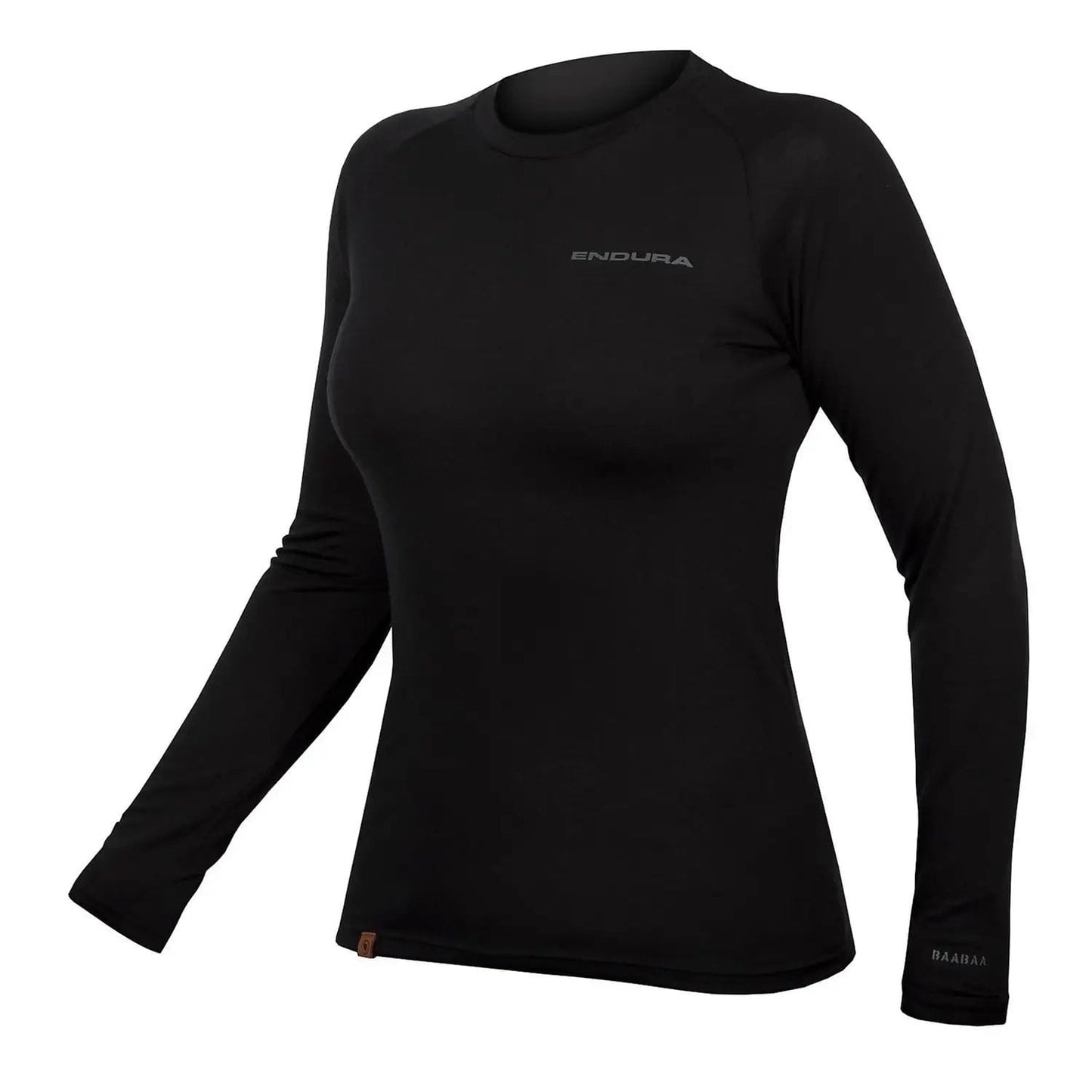 ENDURA WOMEN'S BAABAA BLEND L/S BASELAYER - BLACK