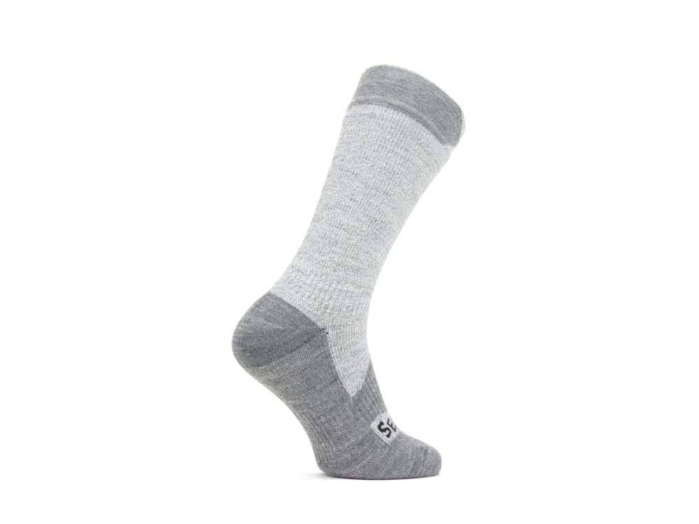 SEALSKINZ WATERPROOF ALL WEATHER MID LENGTH SOCK - GREY/GREY MARL