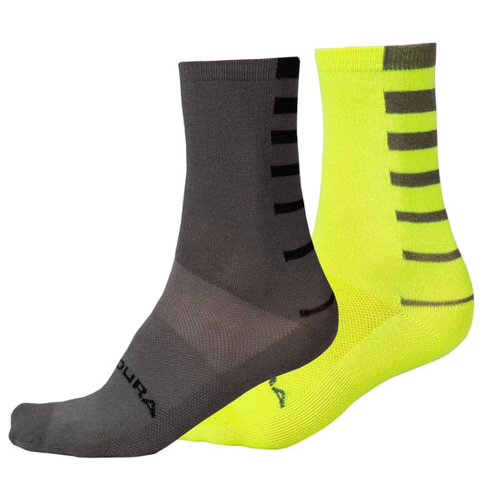 ENDURA COOLMAX STRIPE SOCKS HI-VIZ YELLOW