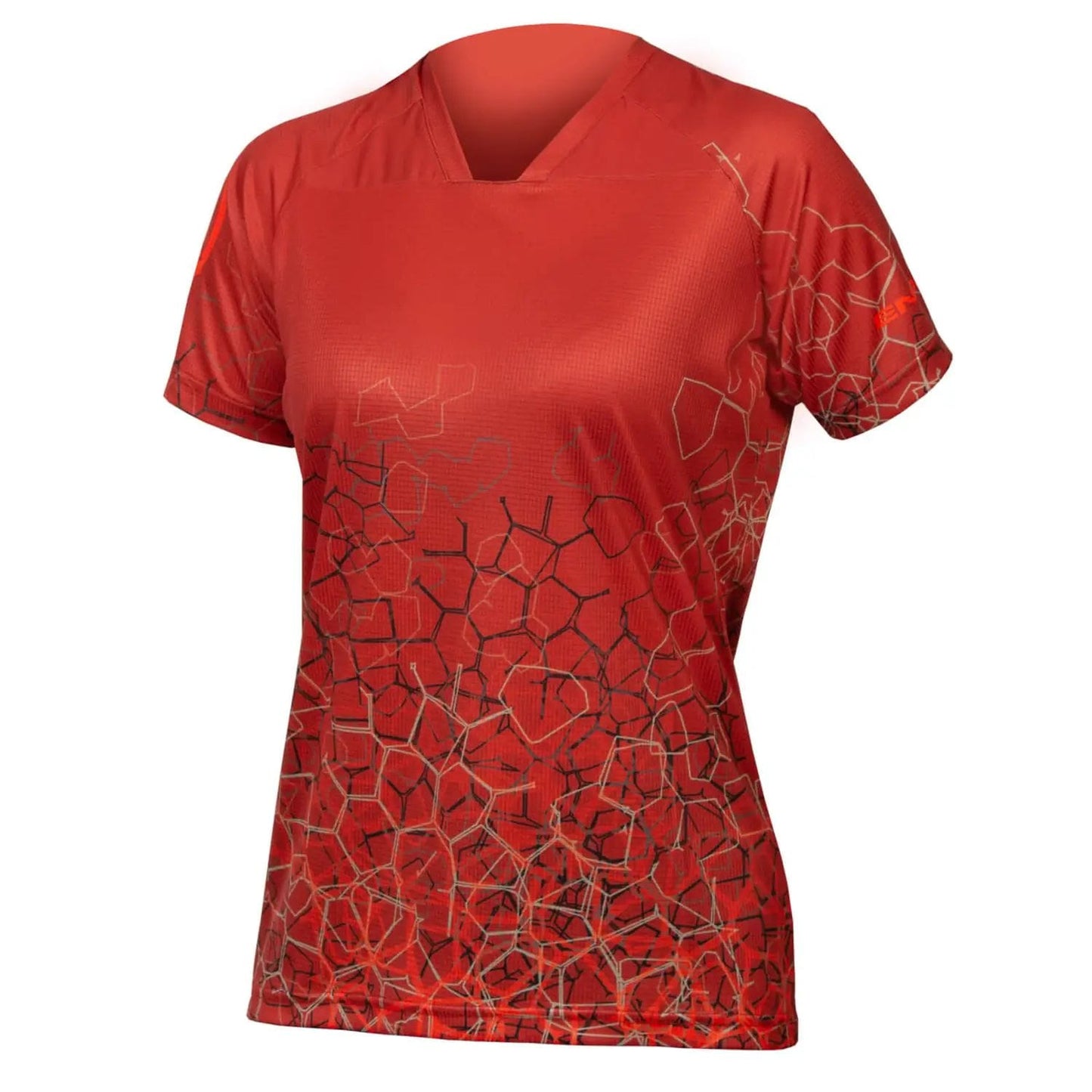 ENDURA WOMEN'S SINGLETRACK PRINT TEE - CAYENNE