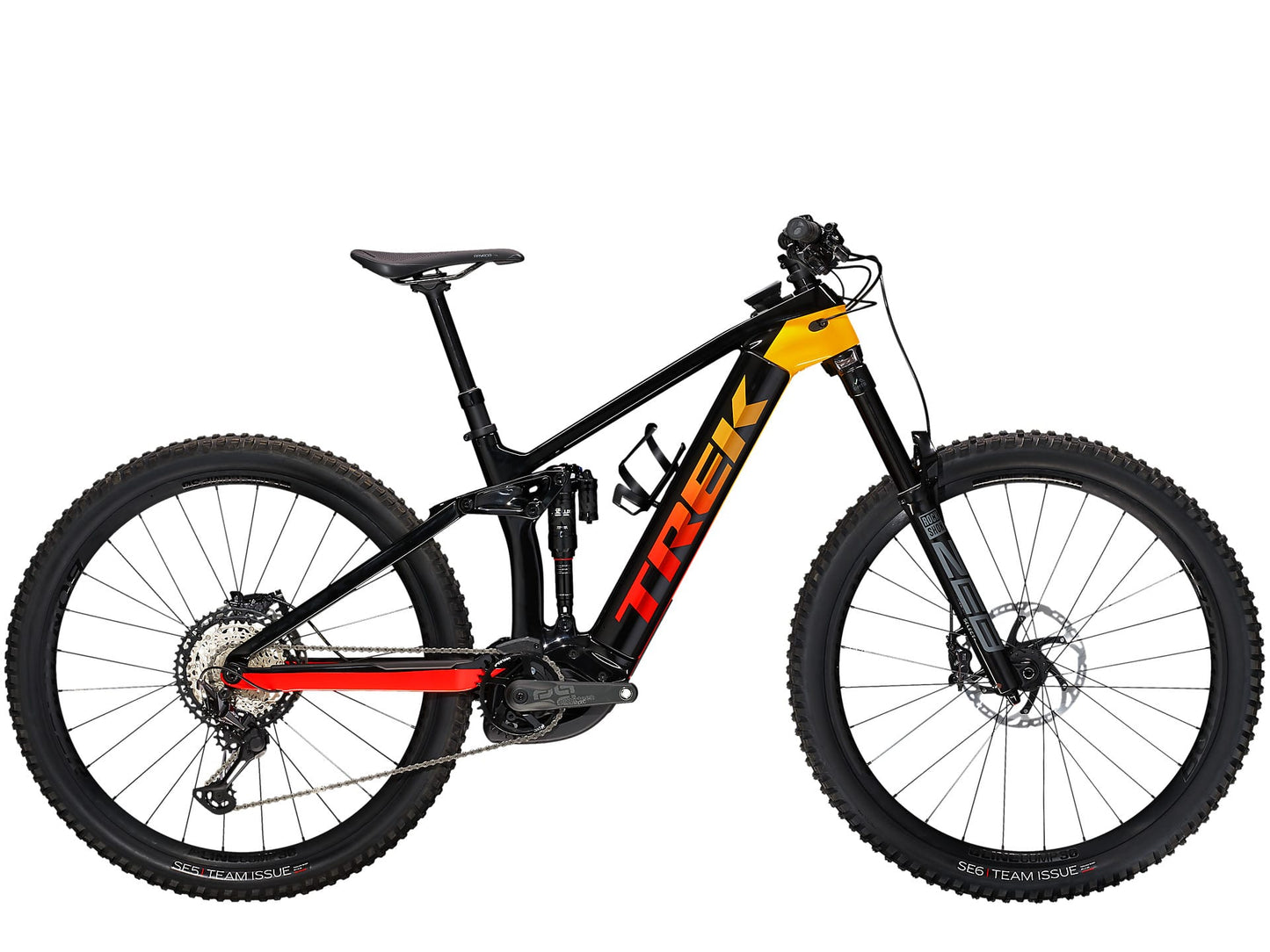 TREK RAIL 9.8 XT E-MTB BIKE 2022 - TREK BLACK/MARIGOLD TO RED FADE