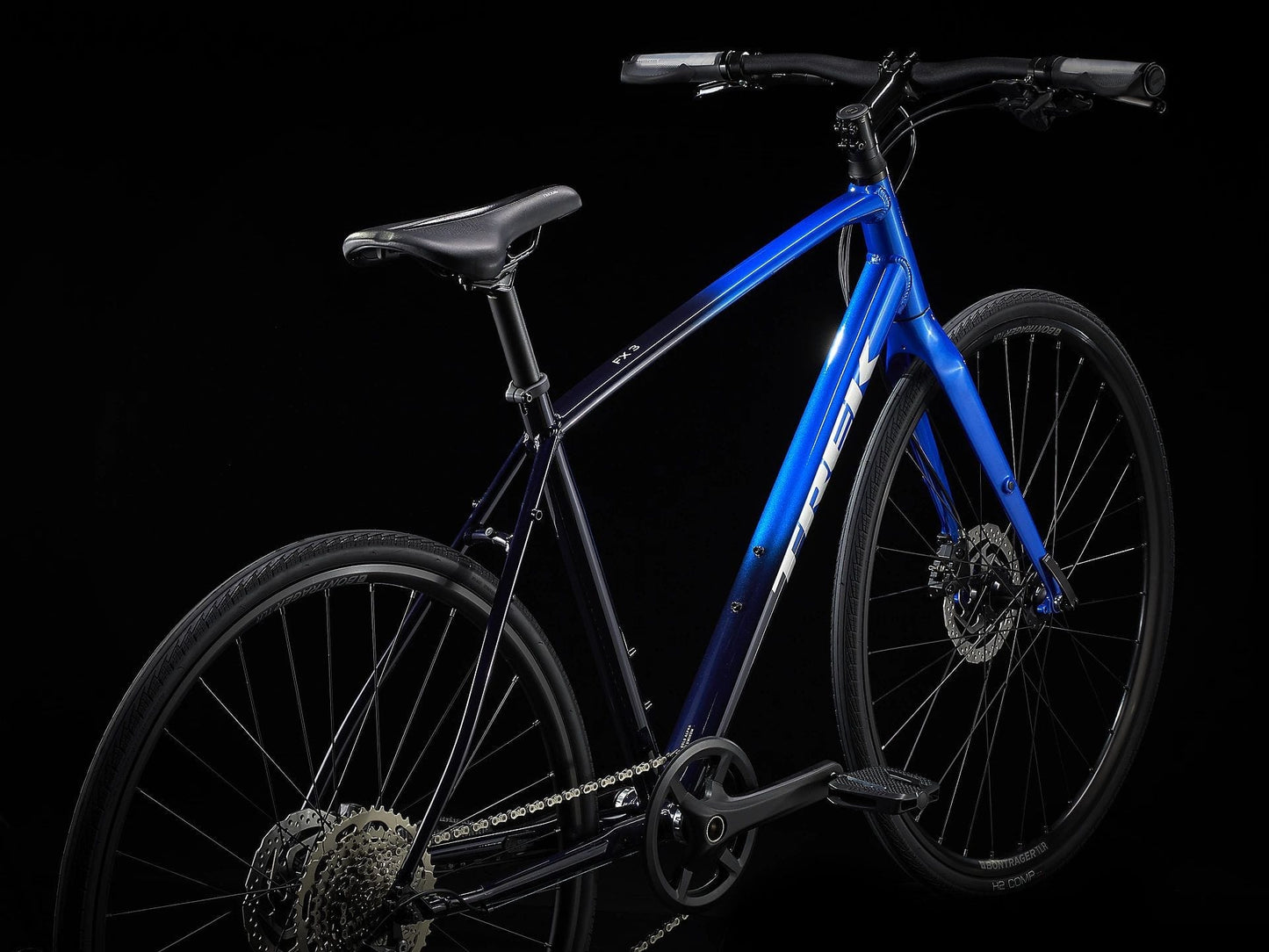 TREK FX 3 DISC HYBRID BIKE 2023 - ALPINE BLUE TO DEEP DARK BLUE FADE