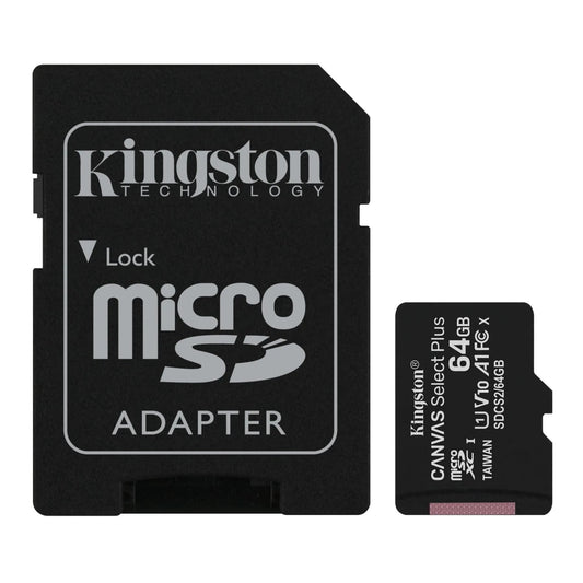 KINGSTON CANVAS SELECT PLUS MICROSD CARD - 64GB
