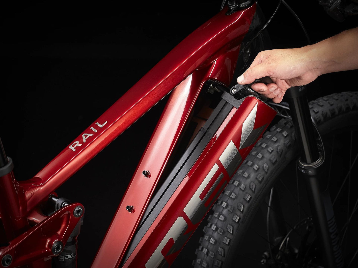TREK RAIL 5 500W GEN 2 E-MTB BIKE 2023 - CRIMSON/LITHIUM GREY