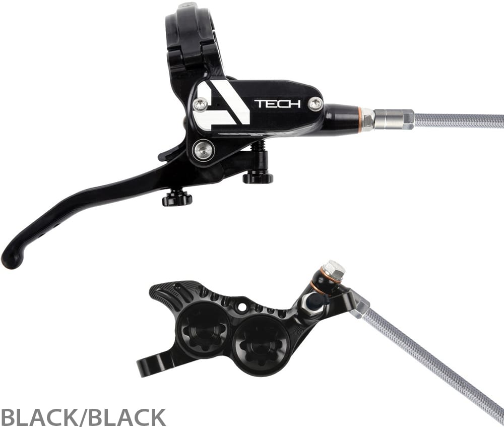 HOPE TECH 4 V4 STEEL BRAIDED DISC BRAKE REAR RIGHT - BLACK/BLACK