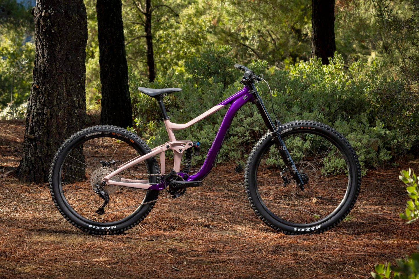 GIANT REIGN SX FULL SUSPENSION MTB BIKE 2023 - GLOSS PURPLE/PETRA CLAY