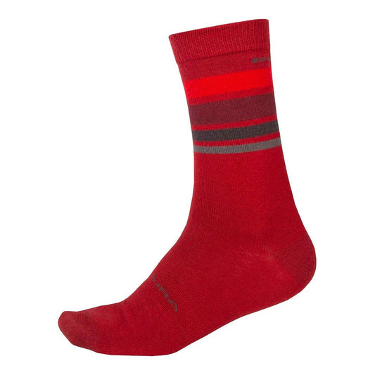 ENDURA BAABAA MERINO STRIPE SOCK - RED