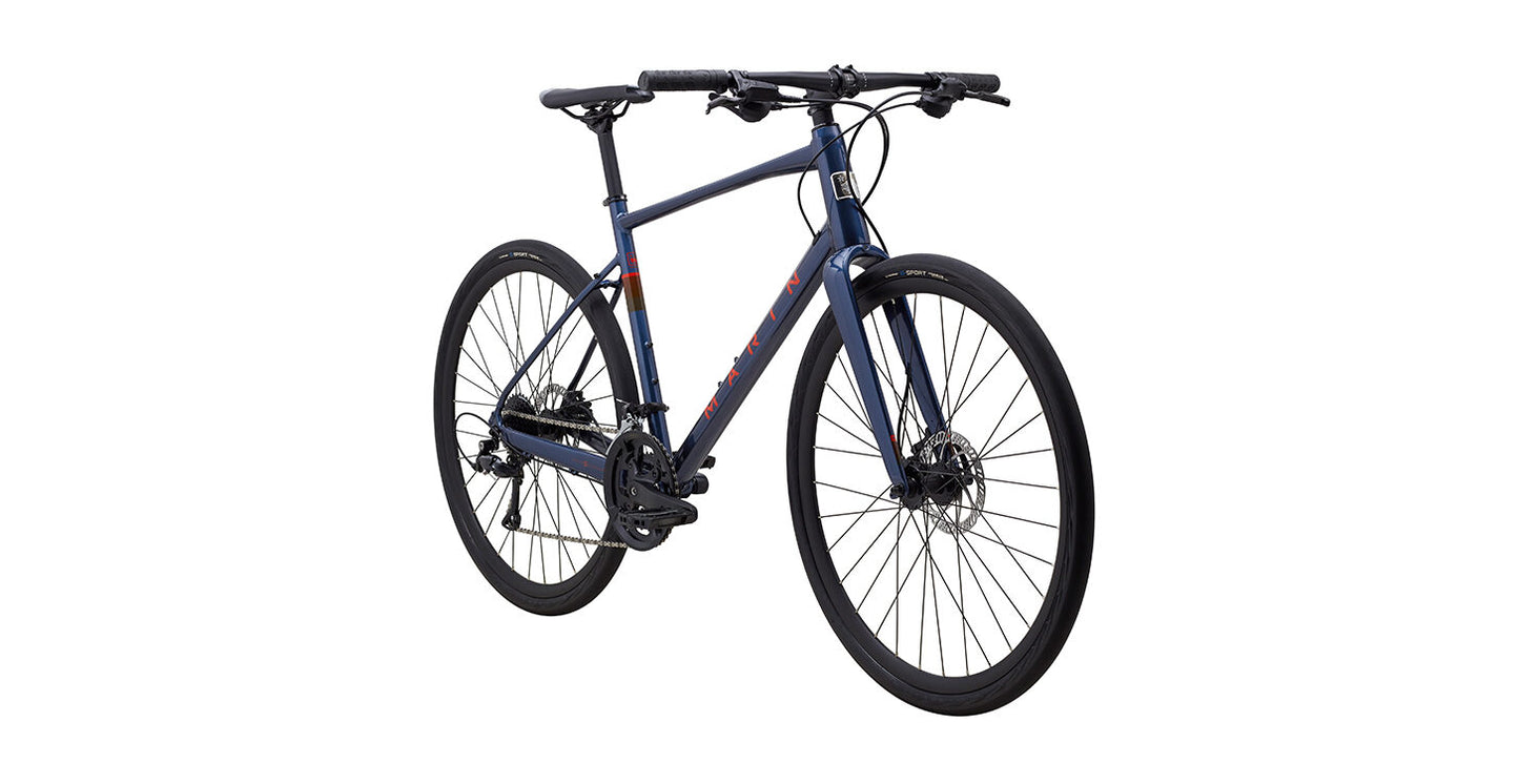 MARIN FAIRFAX 3 HYBRID BIKE 2025 GLOSS BLUE/ORANGE