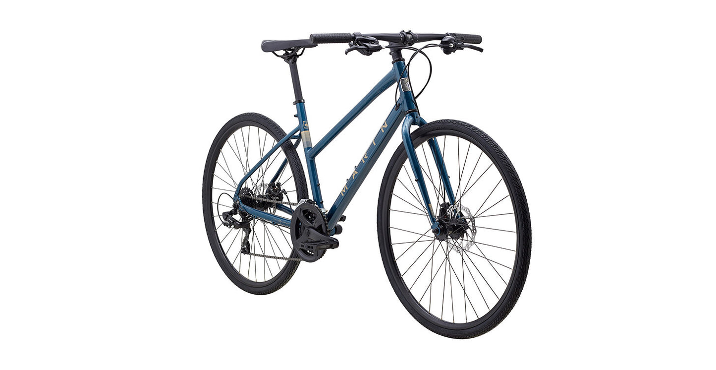 MARIN FAIRFAX 1 ST HYBRID BIKE 2025 GLOSS BLUE/TAN