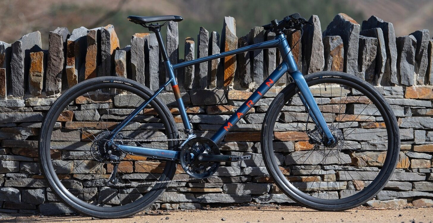 MARIN FAIRFAX 3 HYBRID BIKE 2025 GLOSS BLUE/ORANGE