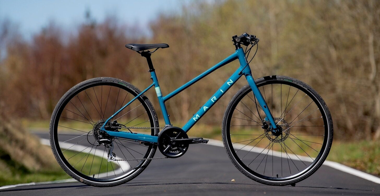 MARIN FAIRFAX 2 ST HYBRID BIKE 2025 GLOSS BLUE/TEAL