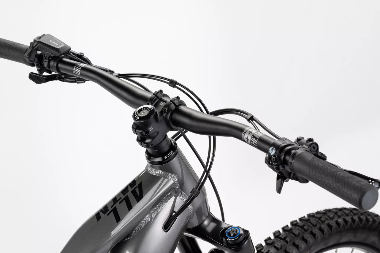 HAIBIKE ALLMTN 4 FULL SUSPENSION eMTB BIKE 2025 GLOSSY SILVER/RED/BLACK