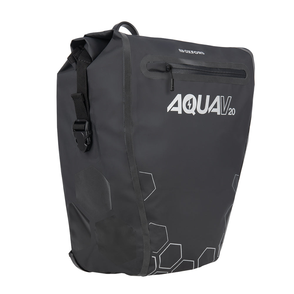 OXFORD AQUA V 20 SINGLE QR PANNIER BAG - BLACK