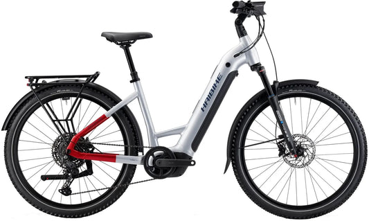 HAIBIKE TREKKING 7 LOW HARDTAIL eMTB BIKE 2025 GLOSS SOFT GREY/RED/BLUE