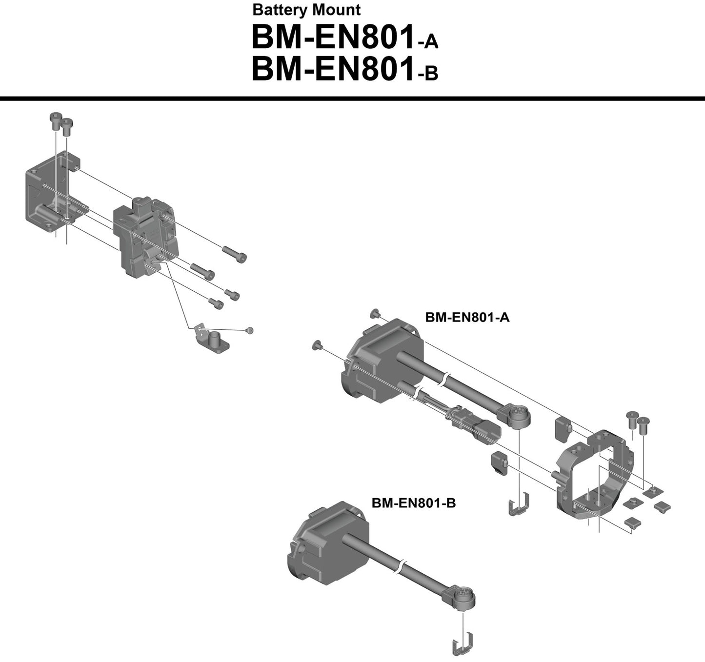 SHIMANO STEPS BM-EN801 INTEGRATED DOWN TUBE BATTERY MOUNT WITHOUT KEY TYPE