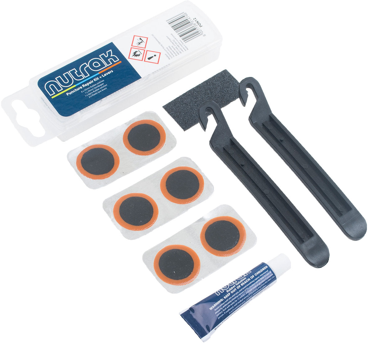 NUTRAK PUNCTURE REPAIR KIT WITH TYRE LEVERS