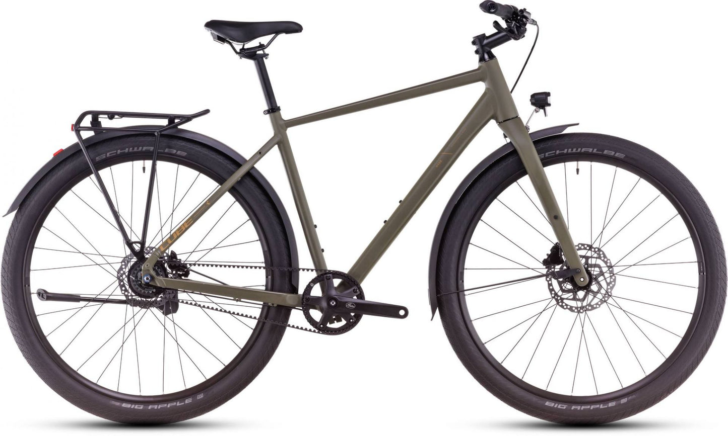 CUBE HYDE PRO FE CITY BIKE 2025 DUSTYOLIVE' N 'GOLD