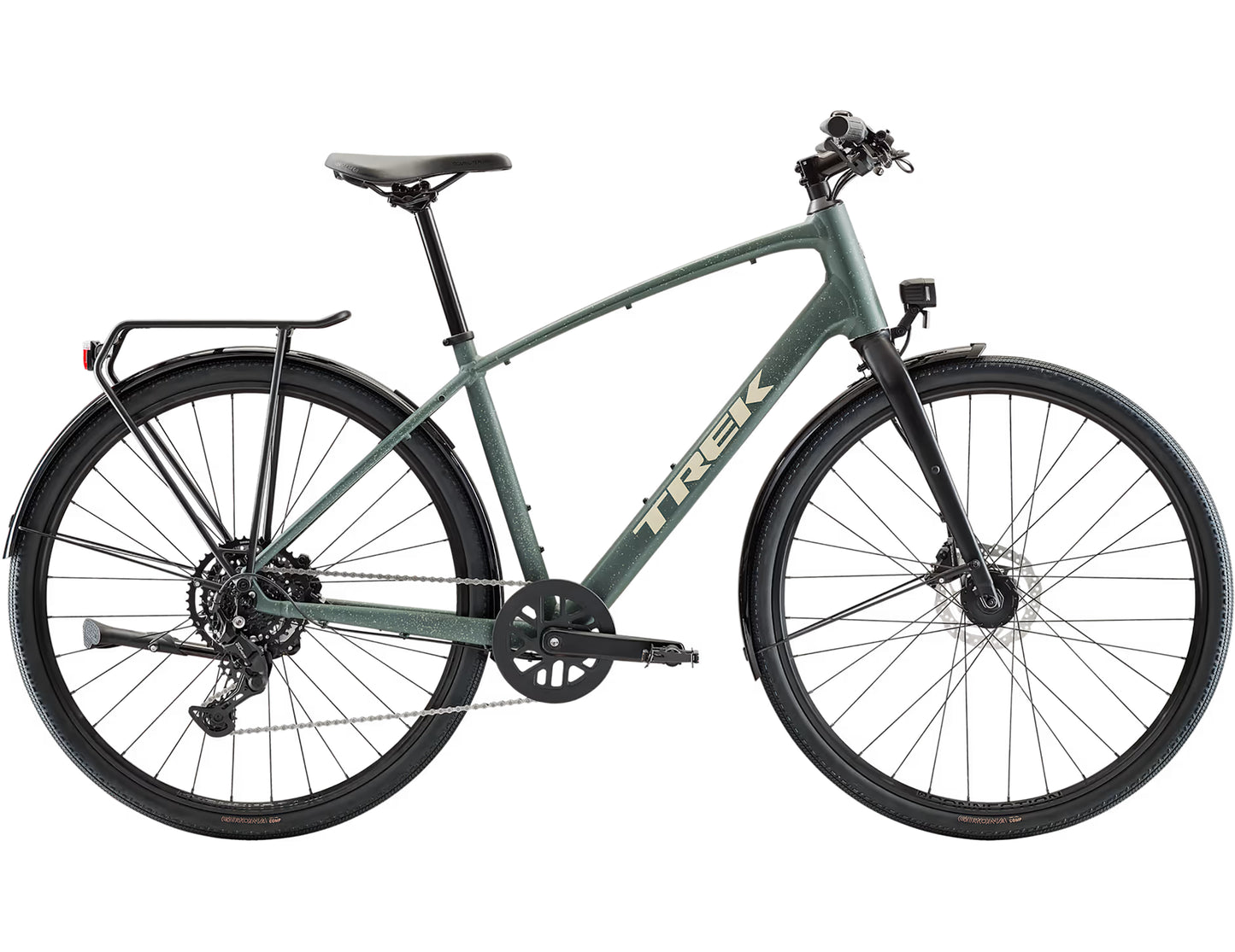 TREK FX SPORT AL EQUIPPED HYBRID BIKE 2026 KESWICK GREEN/LICHEN GREEN SPLATTER