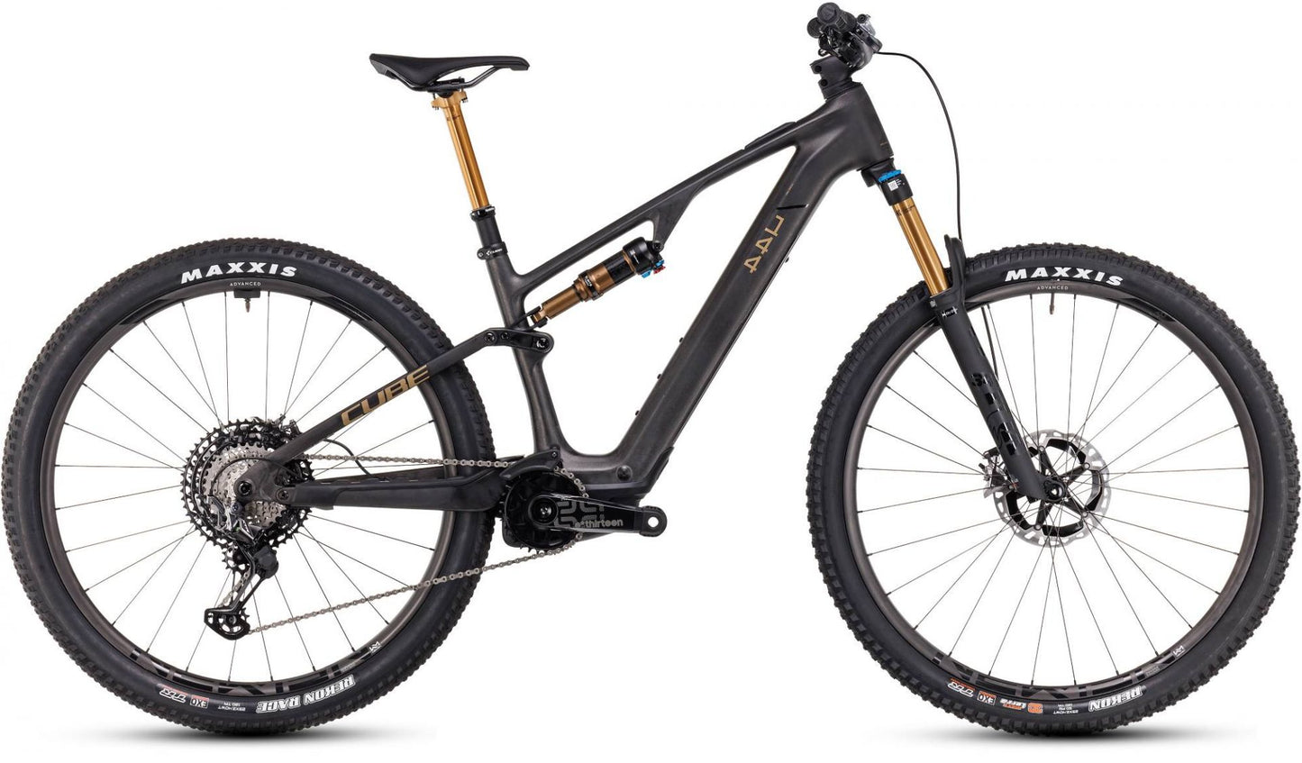 CUBE AMS HYBRID ONE44 C:68X SLT 400X E-MTB BIKE 2024 - CARBON 'N' GOLDDUST