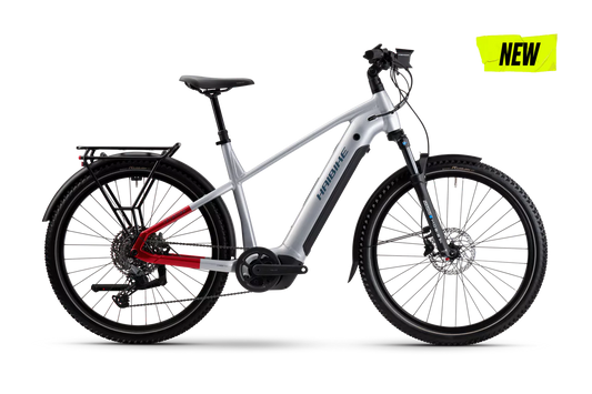 HAIBIKE TREKKING 7 HIGH HARDTAIL eMTB BIKE 2025 GLOSS SOFT GREY/RED/BLUE