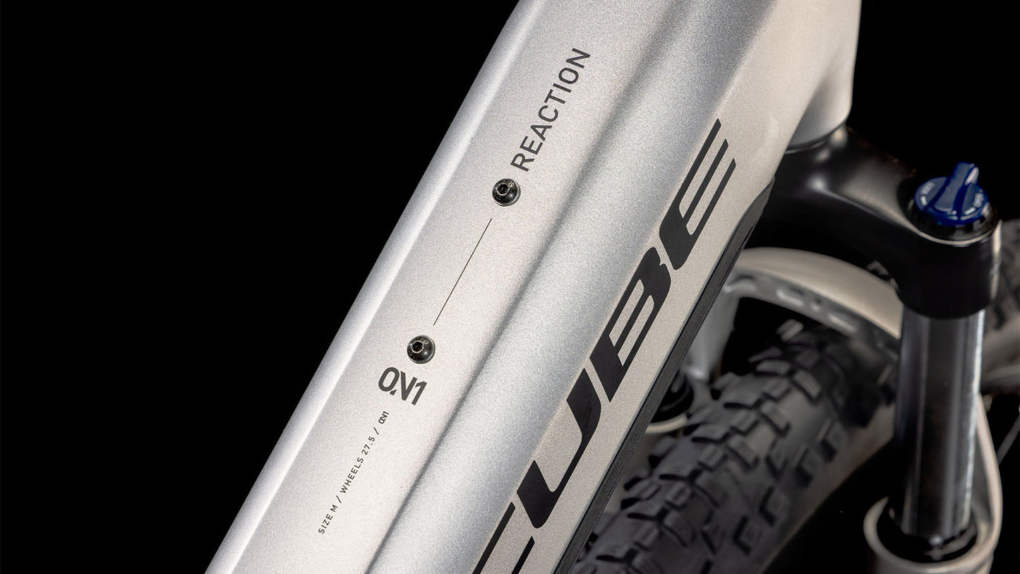CUBE REACTION HYBRID ONE 600 EASY ENTRY eMTB BIKE 2025 SILVER' N 'BLACK