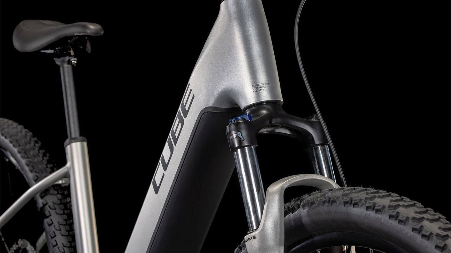 CUBE REACTION HYBRID ONE 600 EASY ENTRY eMTB BIKE 2025 SILVER' N 'BLACK