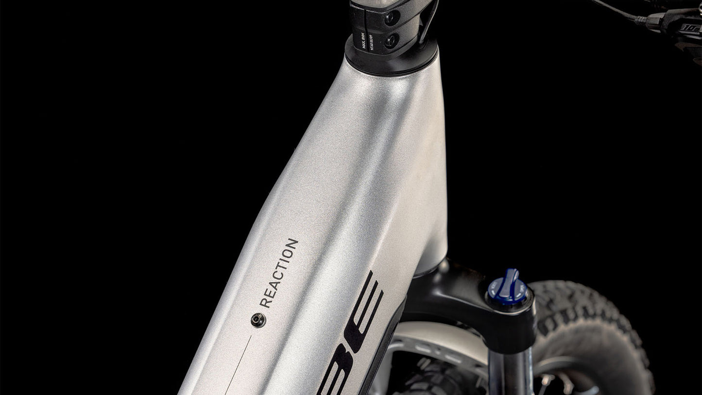 CUBE REACTION HYBRID ONE 600 EASY ENTRY eMTB BIKE 2025 SILVER' N 'BLACK