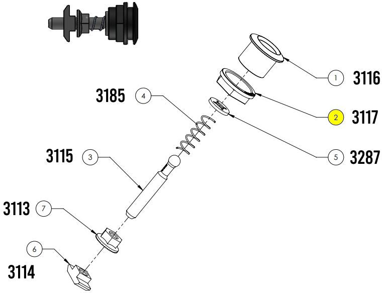 CUBE BATTERY COVER PUSH BUTTON NUT 22mm M17 3117