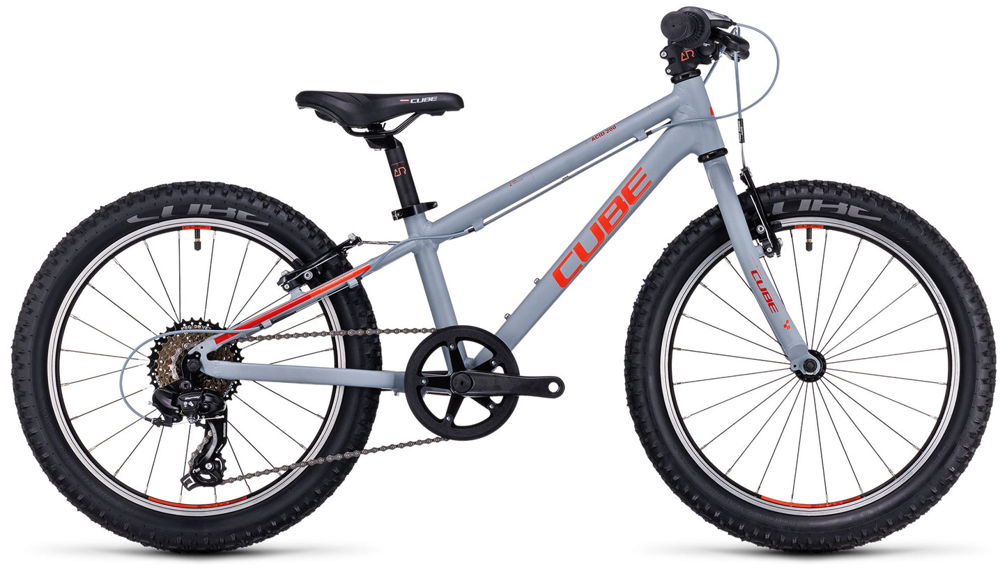 CUBE ACID 200 KID'S BIKE 2023 - GREY 'N' RED