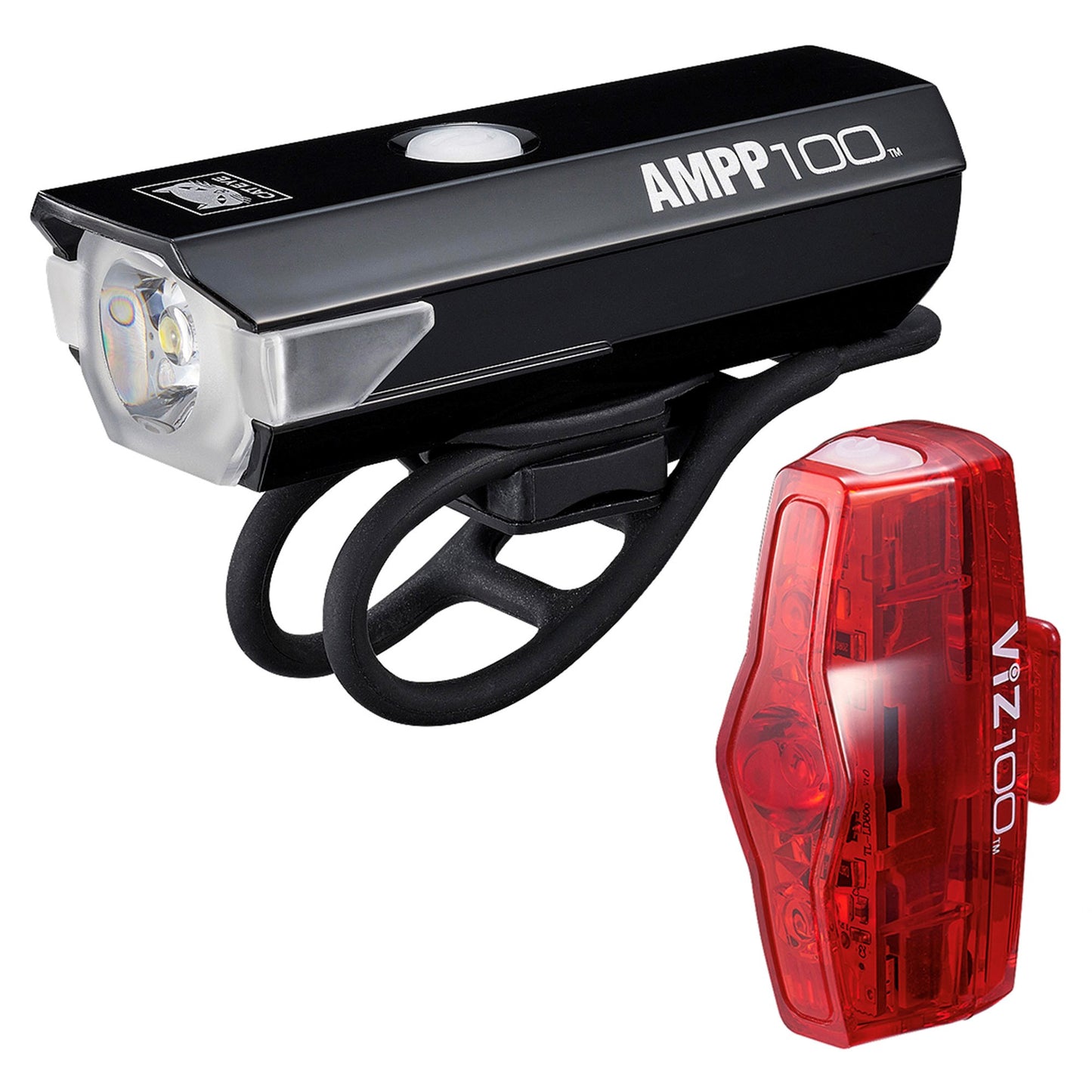 CATEYE AMPP 100 / VIZ 100 RECHARGEABLE BIKE LIGHT SET