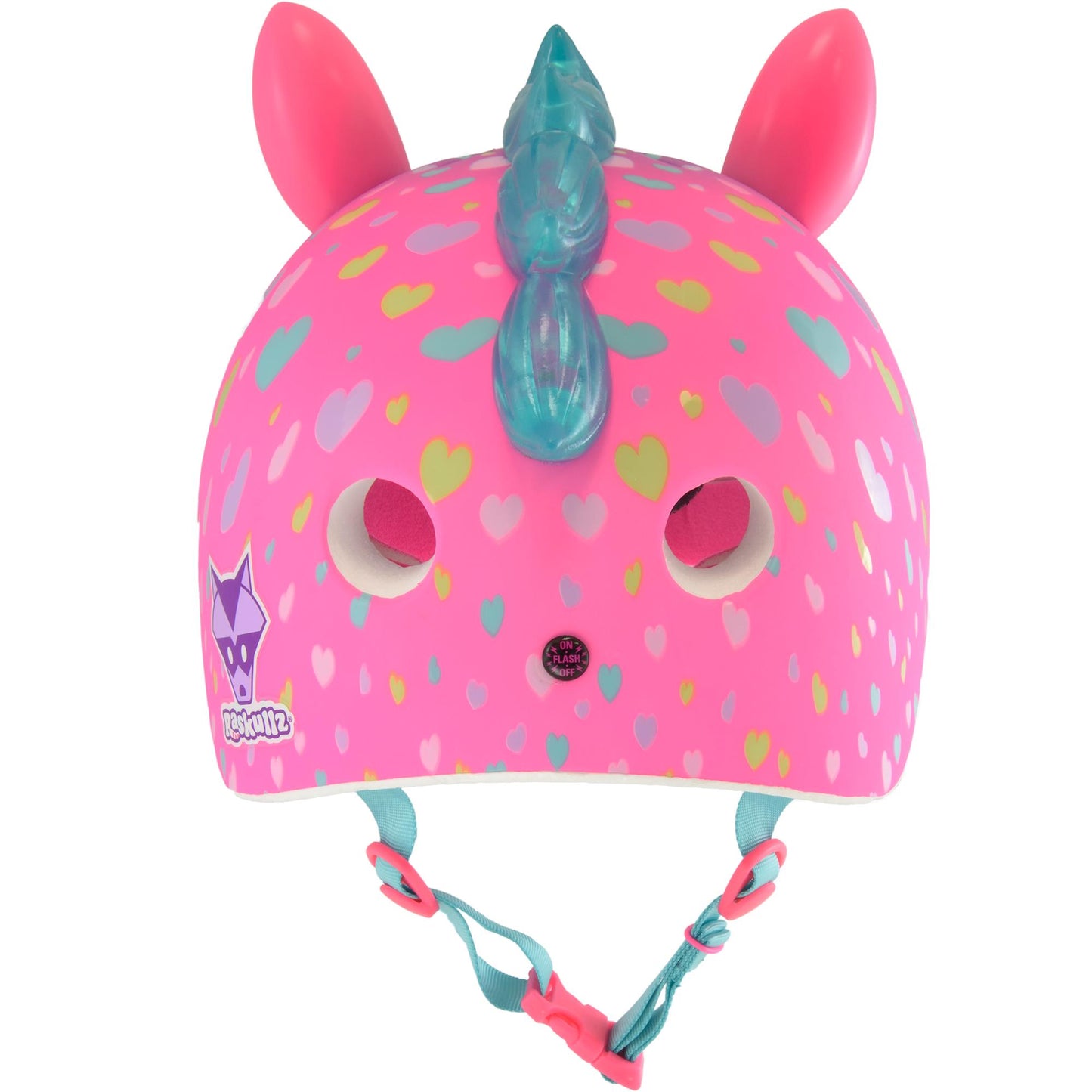 C-PREME RASKULLZ USB RECHARGEABLE LED FS CHILD HELMET UNISIZE 50-54cm SUPER RAINBOW CORN RAINBOW CORN