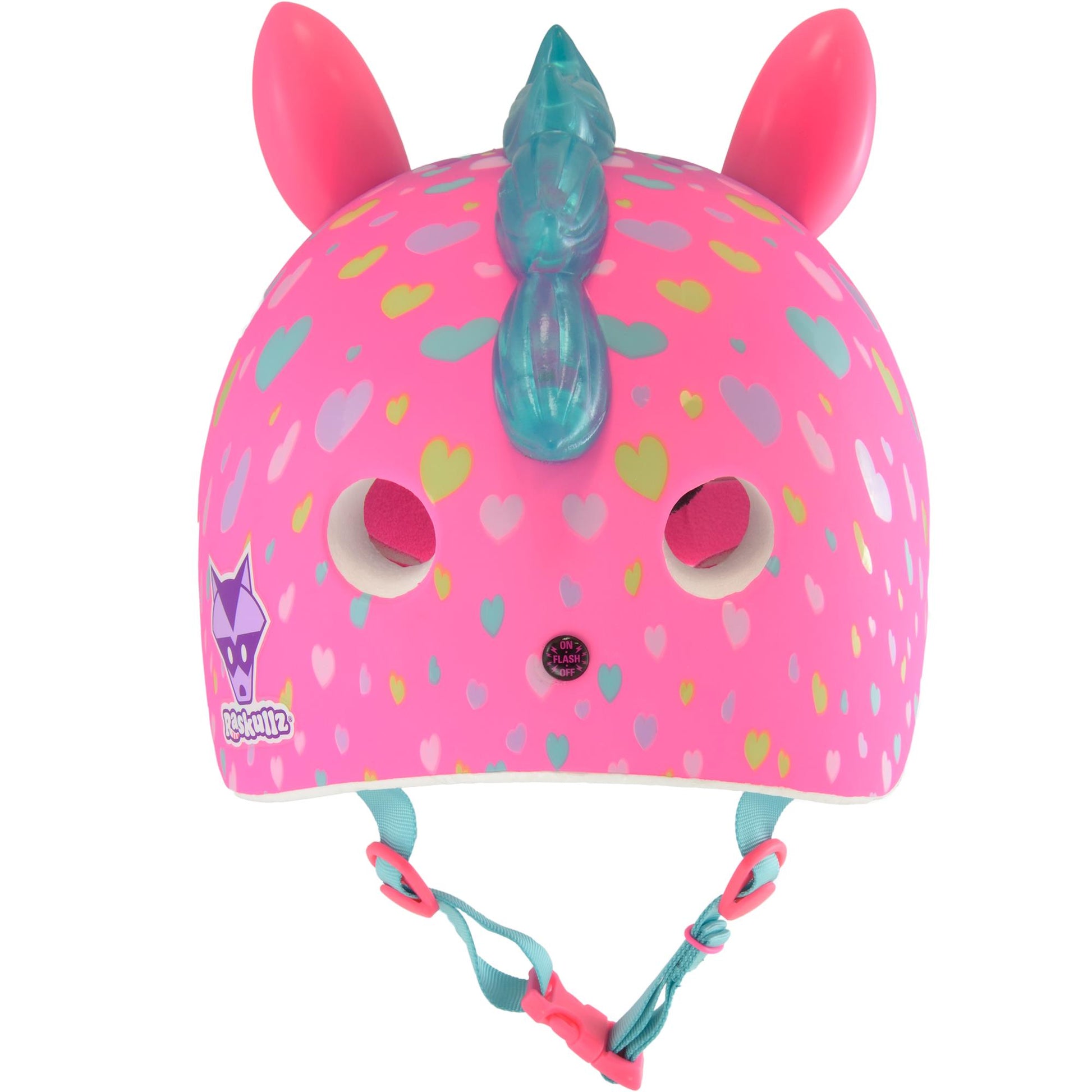 C-PREME RASKULLZ USB RECHARGEABLE LED FS CHILD HELMET UNISIZE 50-54cm SUPER RAINBOW CORN RAINBOW CORN