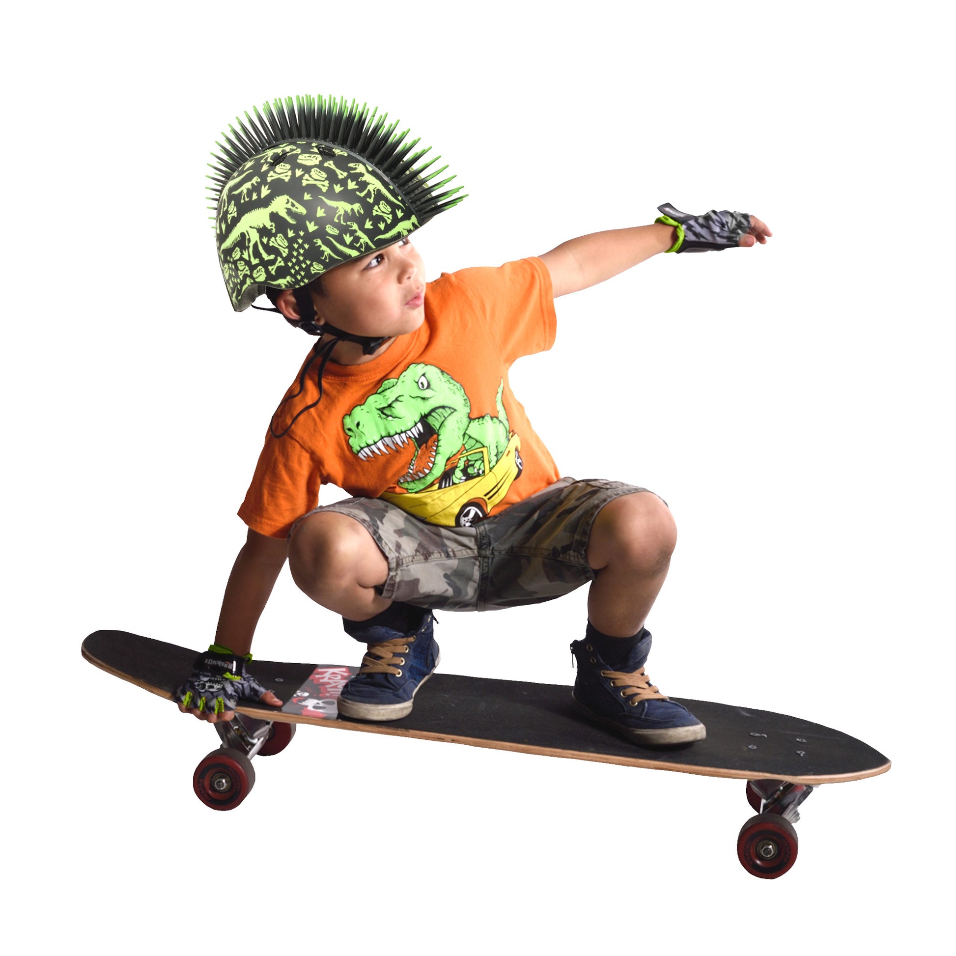 C-PREME RASKULLZ CHILD HELMET UNISIZE 50-54cm T-REX BONEZ MOHAWK