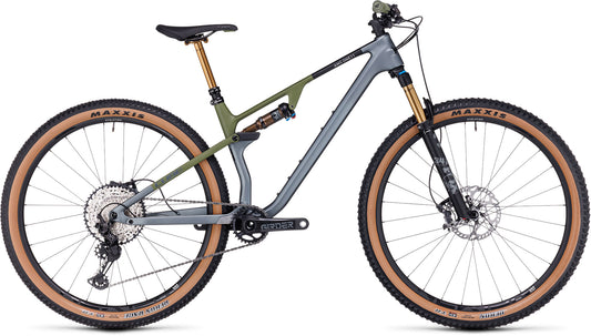 CUBE AMS ONE11 C:68X TM 29 FS MTB BIKE 2023 FLASHGREY 'N' OLIVE