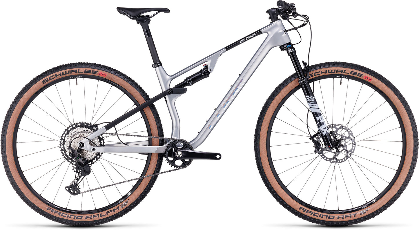 CUBE AMS ZERO99 C:68X RACE 29 FS MTB BIKE - SILVER 'N' BLACK