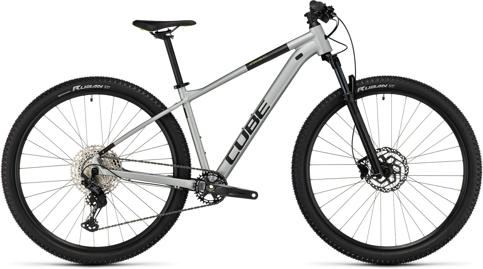 CUBE ATTENTION SLX HARDTAIL MTB BIKE 2023 SILVERGREY´N´LIME