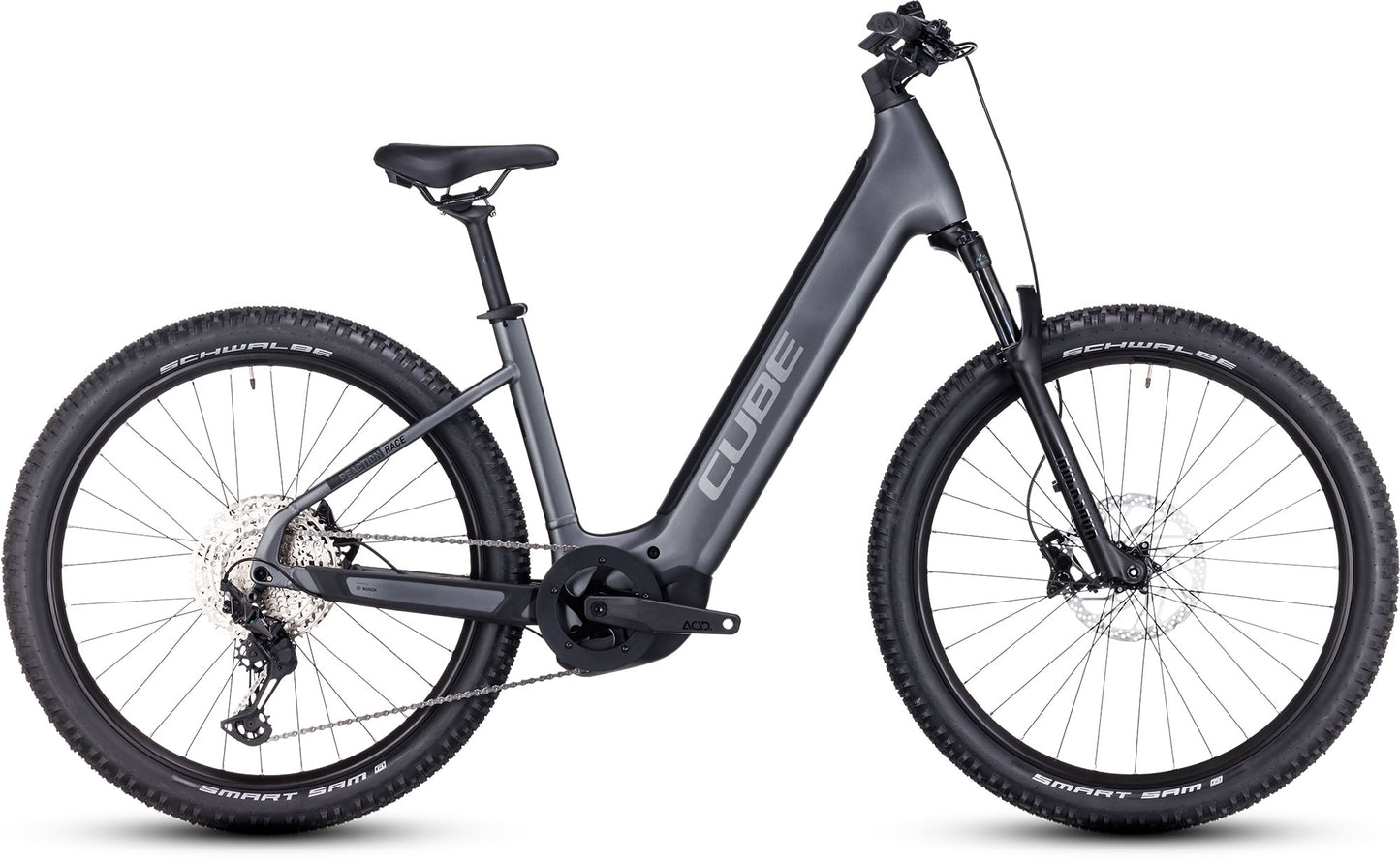 CUBE REACTION HYBRID RACE 625 EASY ENTRY E-BIKE 2023 - GREY 'N' METAL