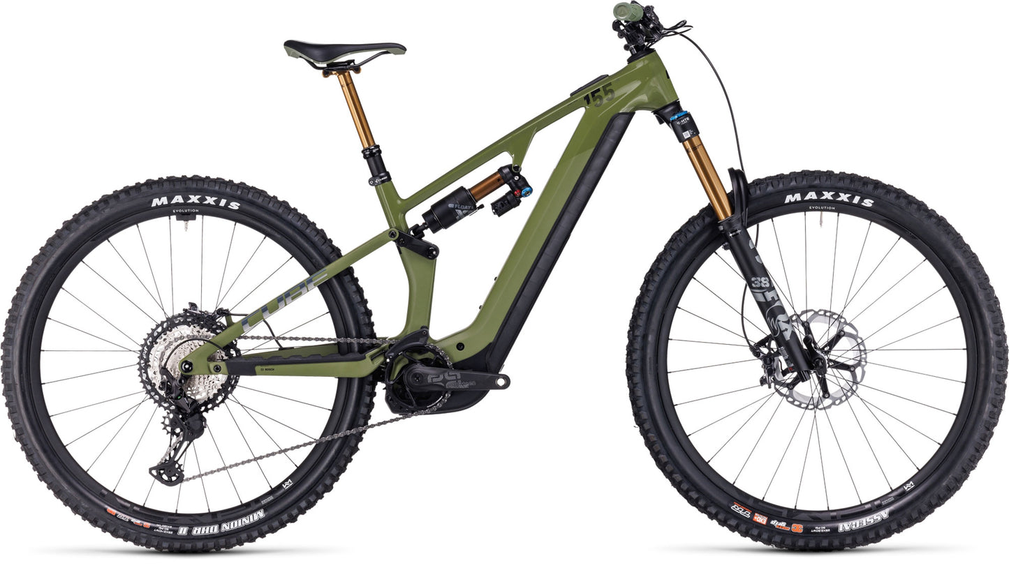 CUBE STEREO HYBRID ONE55 C:68X TM 750 29 e-MTB BIKE 2024 OLIVE 'N' CHROME