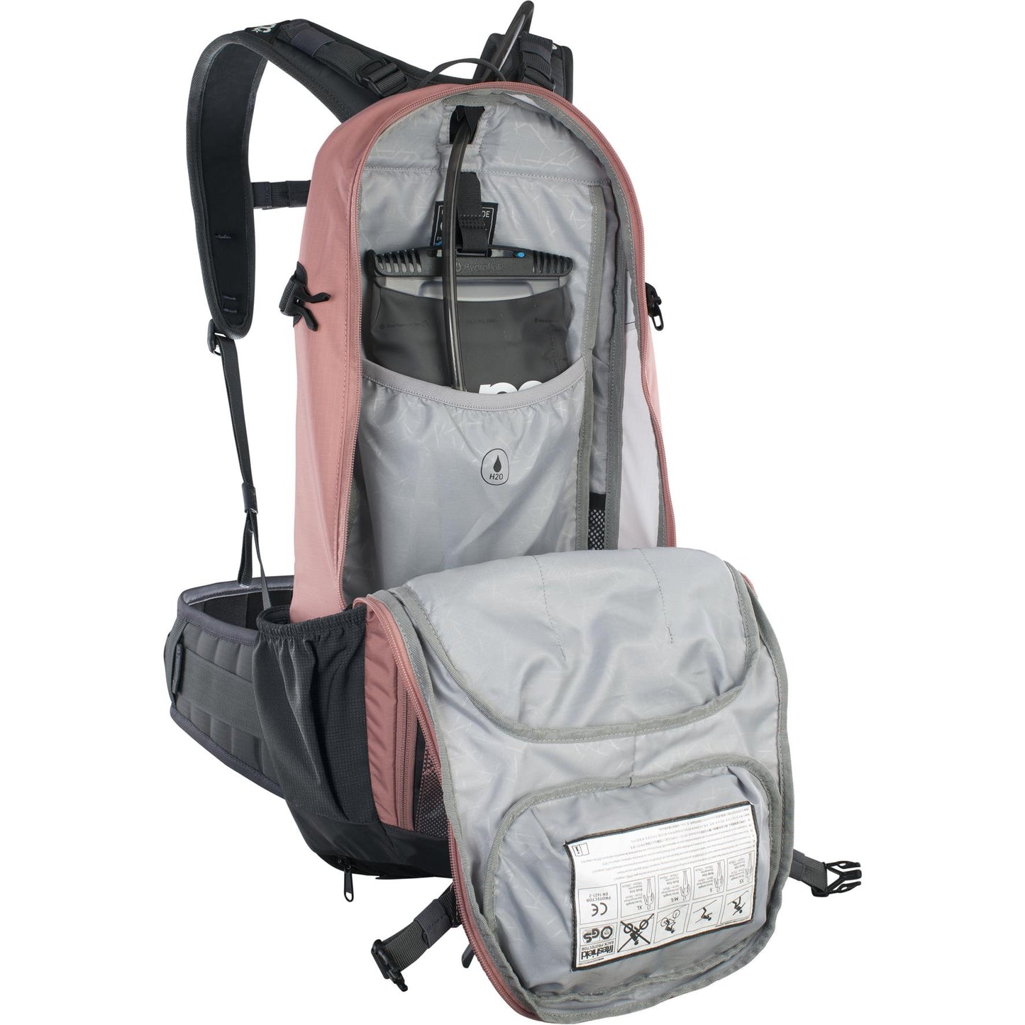 EVOC FR ENDURO PROTECTOR BACKPACK: DUSTY PINK/CARBON GREY