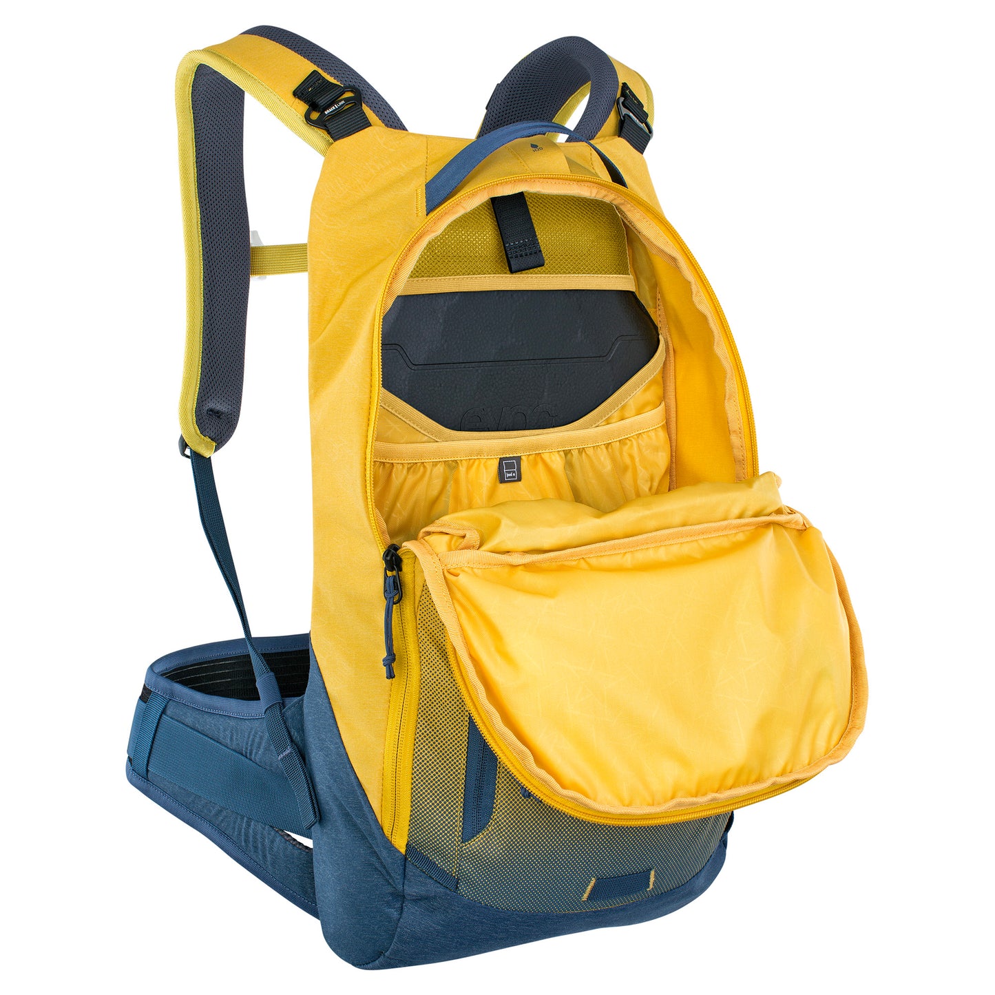 EVOC TRAIL PRO PROTECTOR BACKPACK 10L CURRY/DENIM