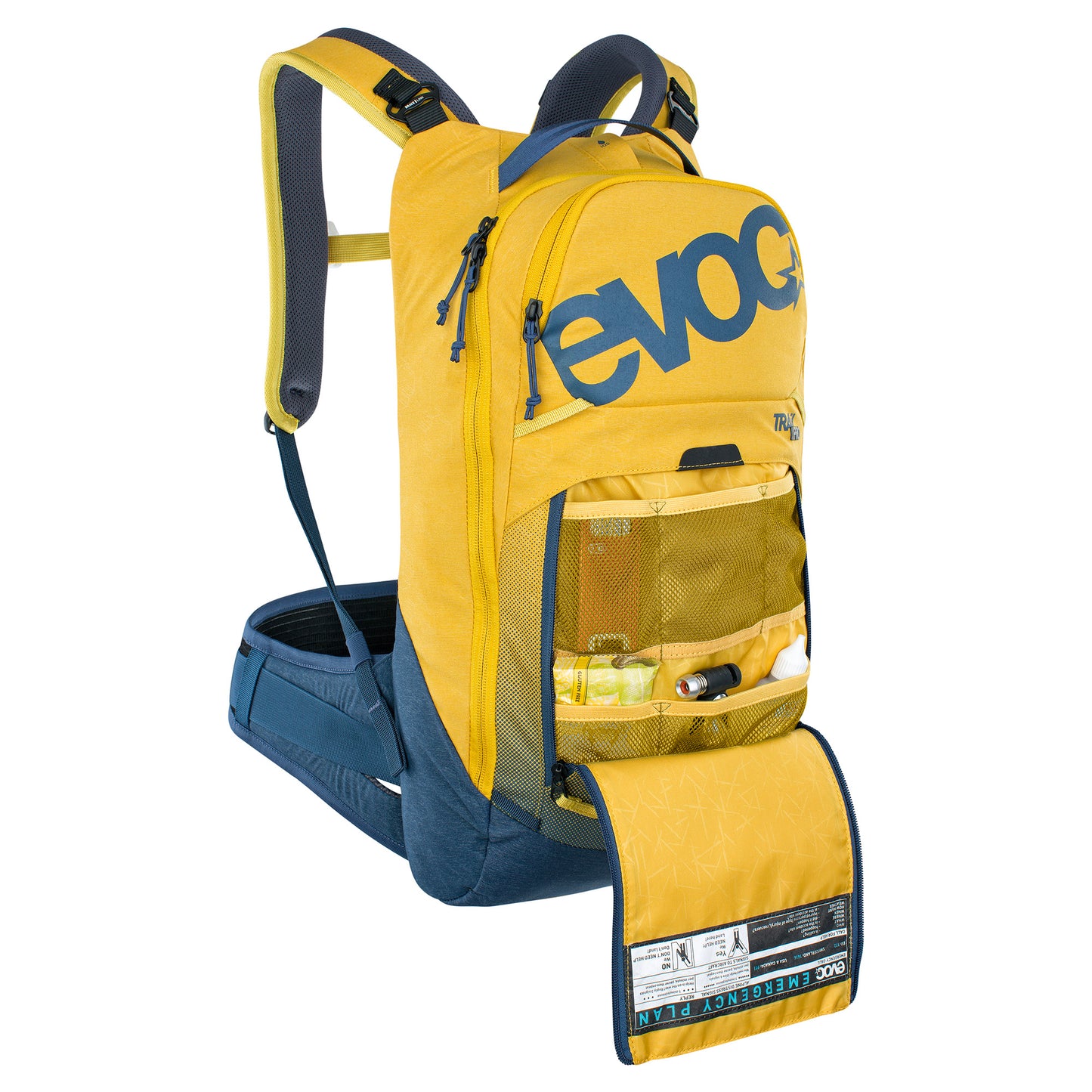 EVOC TRAIL PRO PROTECTOR BACKPACK 10L CURRY/DENIM