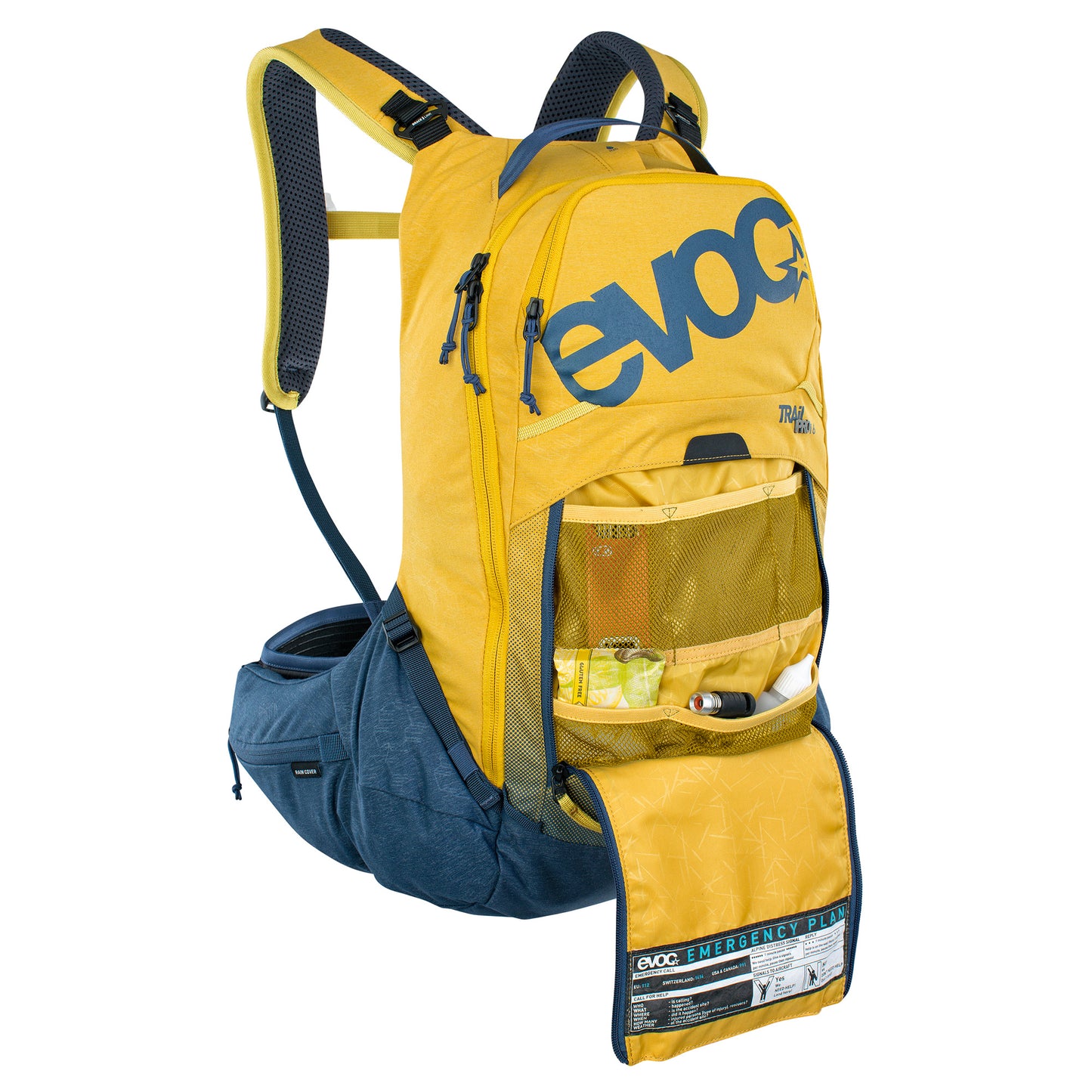 EVOC TRAIL PRO 16L PROTECTOR BACKPACK CURRY/DENIM