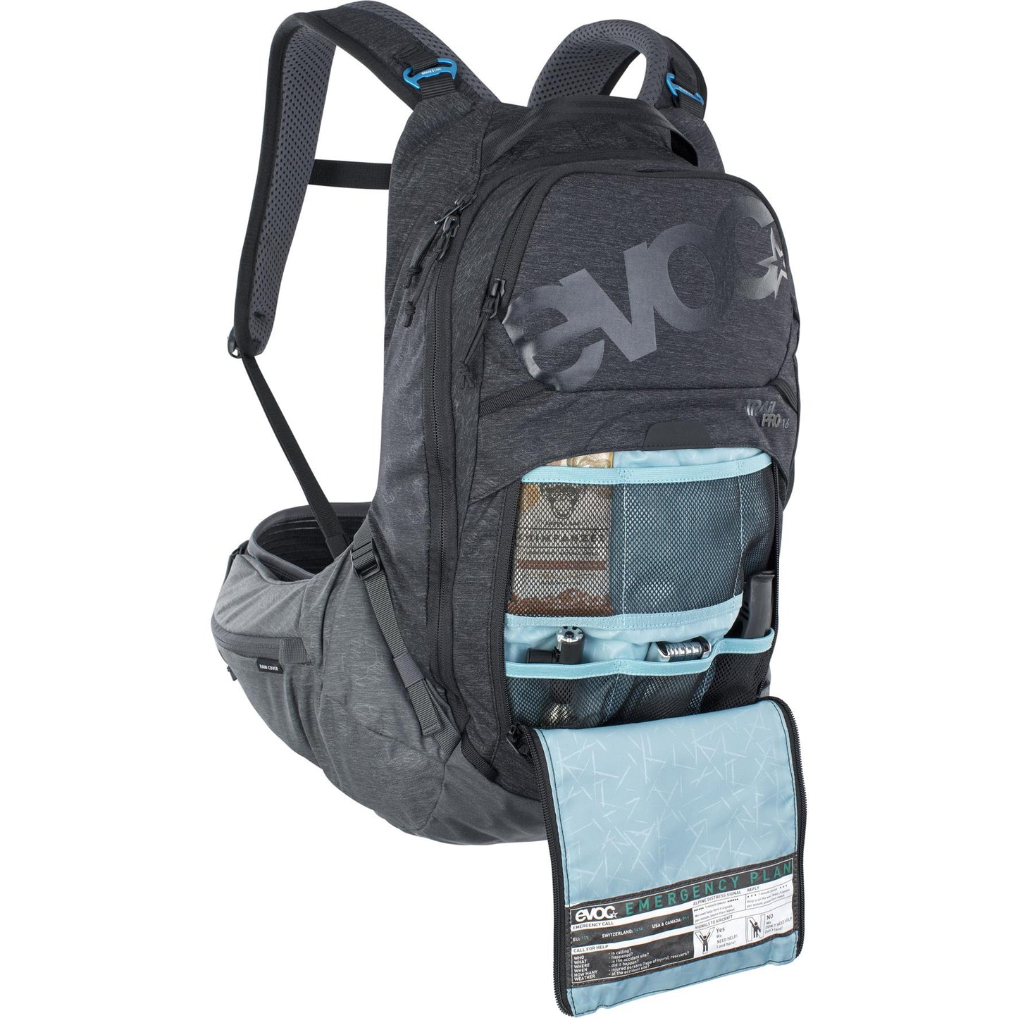 EVOC TRAIL PRO PROTECTOR BACKPACK 16L STONE/CARBON GREY